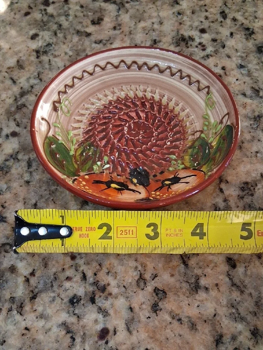 Hand-Painted Ceramic Garlic/ Fruit Grater. Made in Spain.
